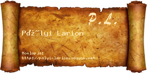 Pályi Larion névjegykártya